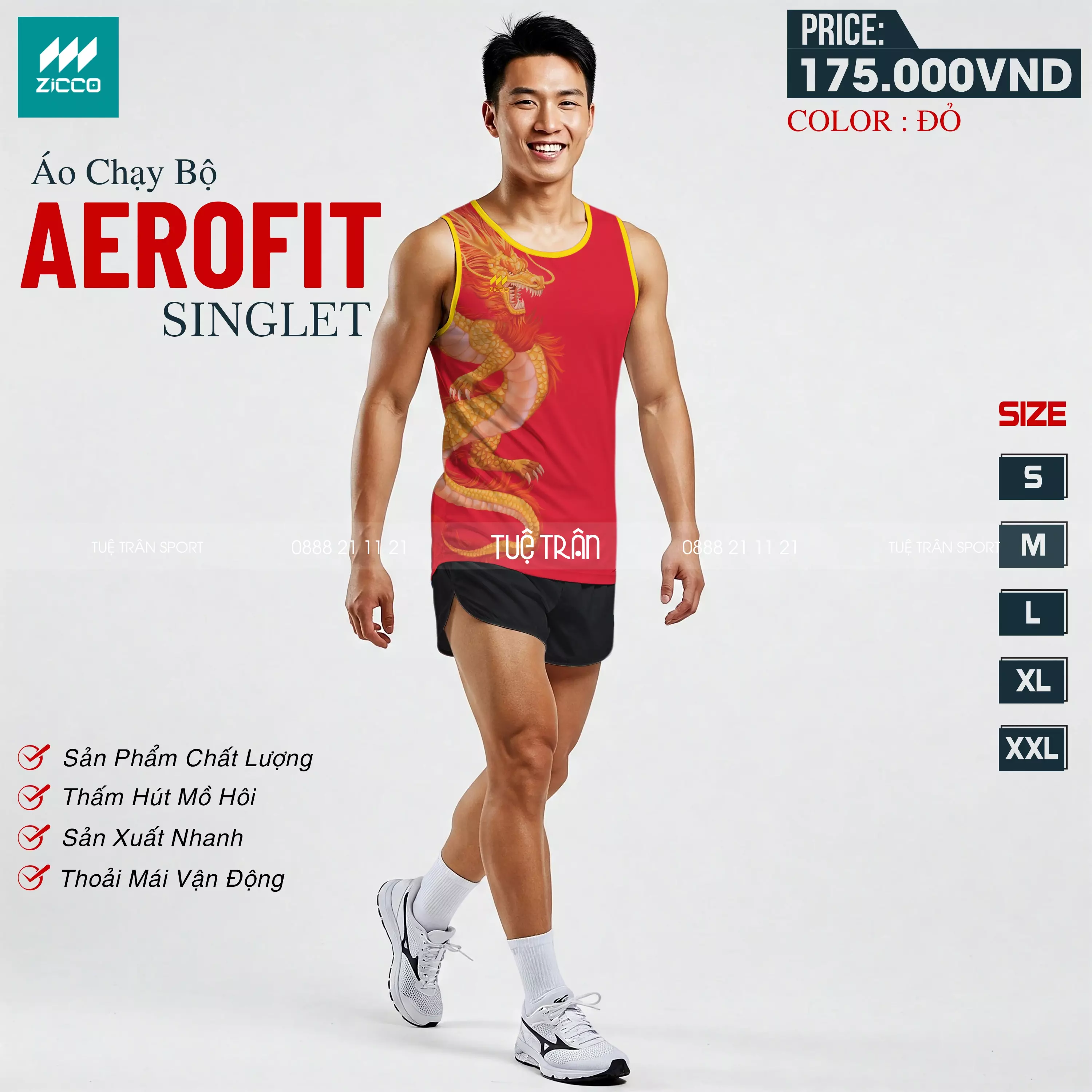 Áo chạy bộ sát nách - Zicco Aerofit