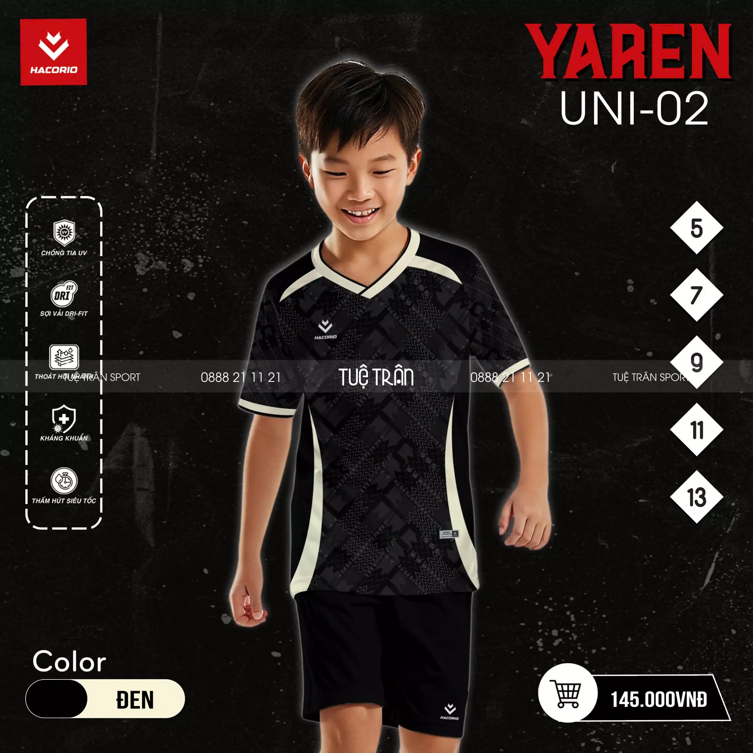 Quần áo bóng đá trẻ em Hacorio Unipro Yaren